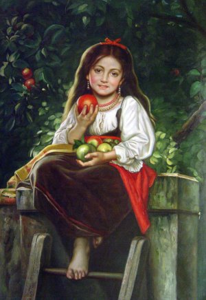 Leon Jean Basile Perrault, The Apple Picker, Painting on canvas