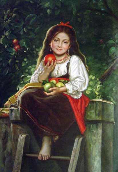 The Apple Picker. The painting by Leon Jean Basile Perrault