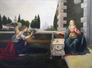 Leonardo Da Vinci, An Annunciation, Painting on canvas