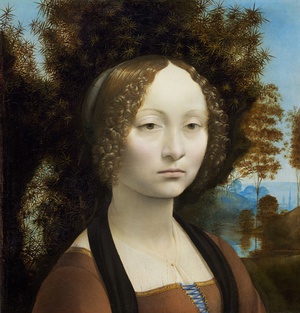 Leonardo Da Vinci, Ginevra de' Benci, Painting on canvas