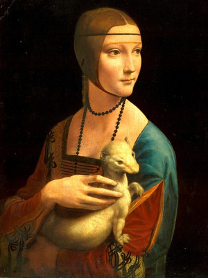 Leonardo Da Vinci, Lady with an Ermine, Painting on canvas
