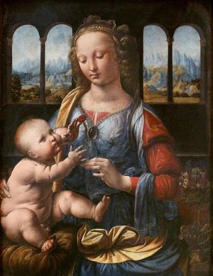 Leonardo Da Vinci, Madonna of the Carnation, Painting on canvas