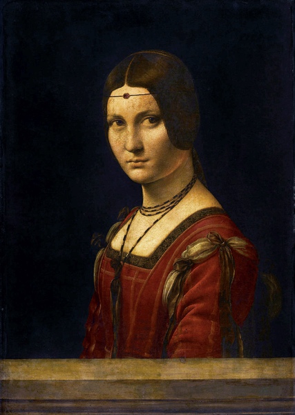 Portrait of La Belle Ferronniere. The painting by Leonardo Da Vinci