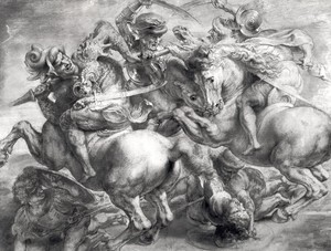 The Battle of Anghiari, Leonardo Da Vinci, Art Paintings