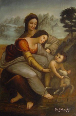 Leonardo Da Vinci, The Virgin And Child With St Anne, Painting on canvas