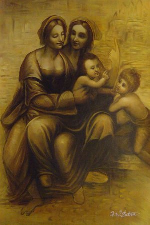 The Virgin And Child With St. Anne, Leonardo Da Vinci, Art Paintings