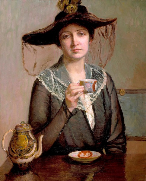 A Cup of Tea. The painting by Lilla Cabot Perry