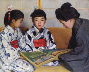 Lilla Cabot Perry, The Picturebook, Painting on canvas