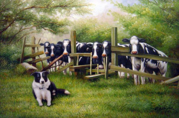 Looking Out For The Cows. The painting by Our Originals