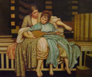 Lord Frederic Leighton, A Music Lesson, Painting on canvas