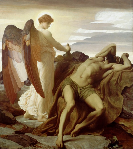 Elijah in the Wilderness. The painting by Lord Frederic Leighton