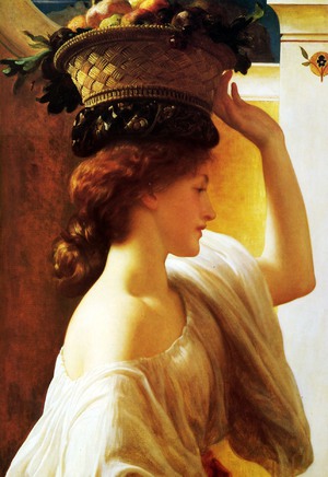 Lord Frederic Leighton, Eucharis - A Girl with a Basket of Fruit, Painting on canvas