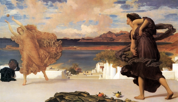 Greek Girls Playing at Ball. The painting by Lord Frederic Leighton