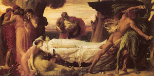 Reproduction oil paintings - Lord Frederic Leighton - Hercules Wrestling with Death for the Body of Alcestis