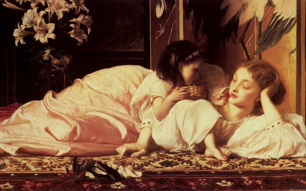Mother and Child. The painting by Lord Frederic Leighton