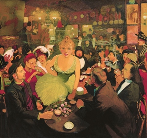 Famous paintings of Cafe Dining: A L'Interieur de chez Bruant - Le Mirliton, 1886