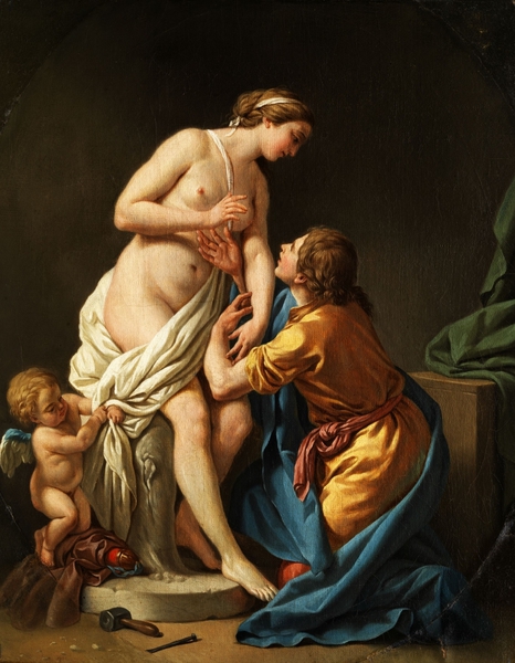 Pigmalione and Galatea. The painting by Louis Jean Francois Lagrenee
