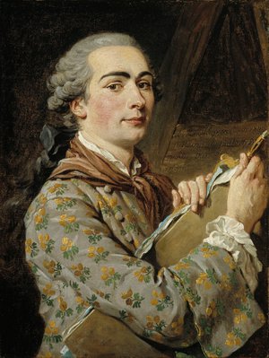 Louis Jean Francois Lagrenee, Self-portrait of Louis Jean Francois Lagrenee, Painting on canvas