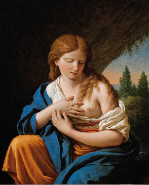 The Penitent Magdalene. The painting by Louis Jean Francois Lagrenee