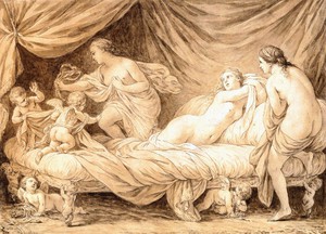 Reproduction oil paintings - Louis Jean Francois Lagrenee - The Three Graces Teased by Cupids