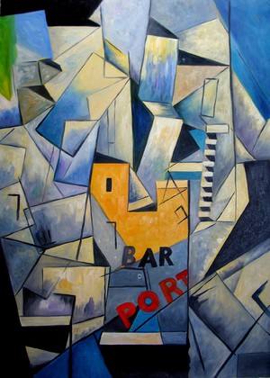 Bar du Port, 1913, Louis Marcoussis, Art Paintings