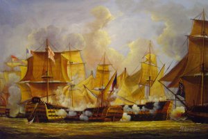Reproduction oil paintings - Louis Philippe Crepin - Redoutable At The Battle Of Trafalgar