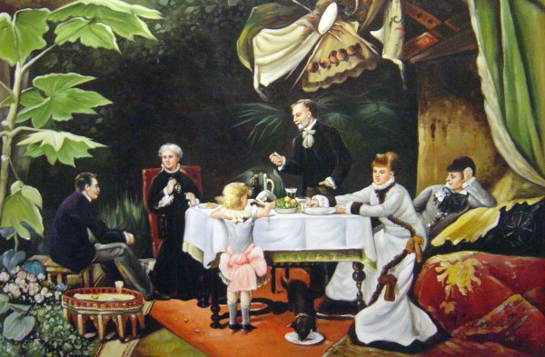 The Luncheon In The Conservatory. The painting by Louise Abbema