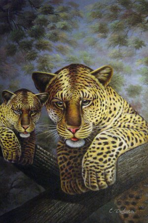 Our Originals, Lounging Leopards, Painting on canvas
