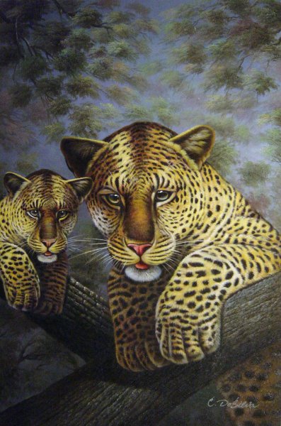 Lounging Leopards. The painting by Our Originals