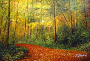 Our Originals, Lovely Path In The Forest, Painting on canvas