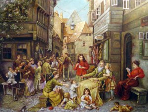 Reproduction oil paintings - Ludwig Knaus - In The Shtetl