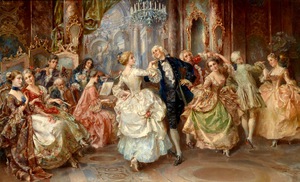 A Pleasure to Dance Oil Painting by Luigi Cavalieri - Best Seller