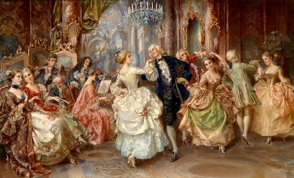 A Pleasure to Dance. The painting by Luigi Cavalieri