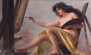 Luis Ricardo Falero, An Allegory of Art, Painting on canvas