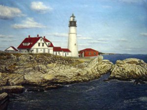 Our Originals, Maine Lighthouse, Painting on canvas