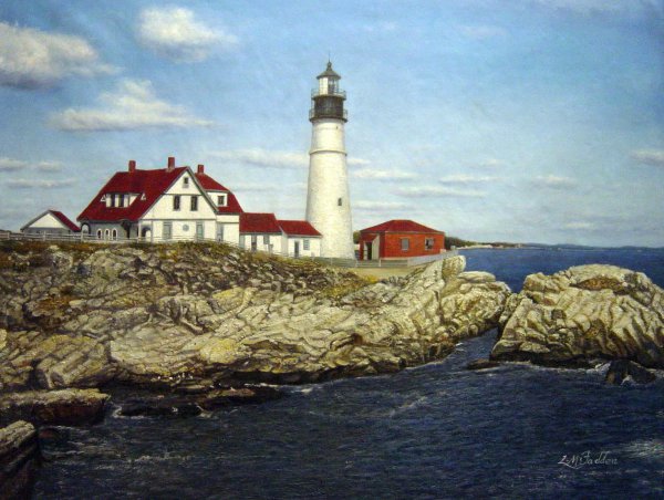 Maine Lighthouse. The painting by Our Originals