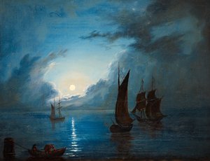 Famous paintings of Ships: In the Moonlight