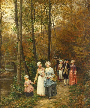 Reproduction oil paintings - Marie-Francois Firmin-Girard - Stroll in the Park