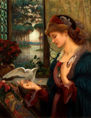 Marie Spartali Stillman, The Love's Messenger , 1885, Painting on canvas