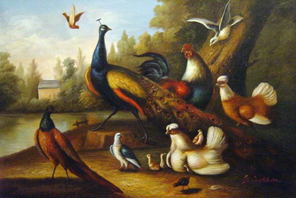 Exotic Birds In A Landscape. The painting by Marmaduke Cradock