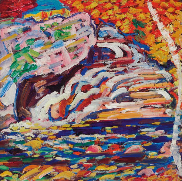 Autumn Cascade. The painting by Marsden Hartley