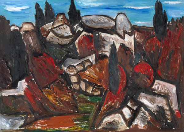 Autumn Landscape, Dogtown. The painting by Marsden Hartley