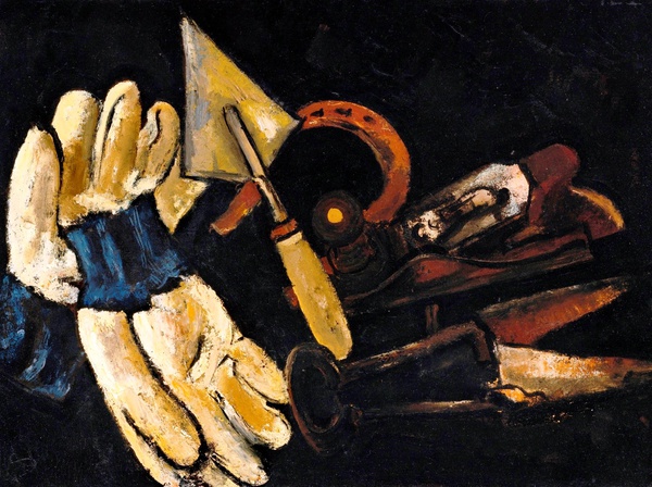 Gardener's Gloves and Field Implements. The painting by Marsden Hartley