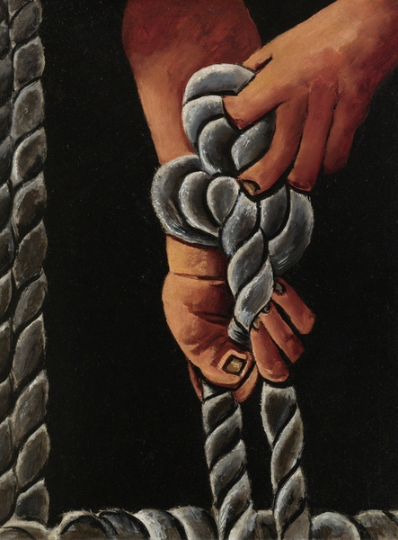 Knotting Rope. The painting by Marsden Hartley