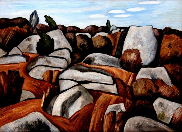 Rock Doxology, Dogtown. The painting by Marsden Hartley