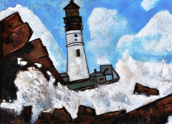 The Lighthouse. The painting by Marsden Hartley
