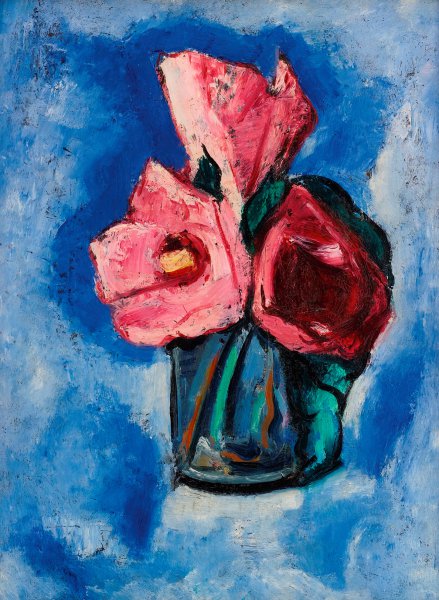 The Pink Hibiscus. The painting by Marsden Hartley