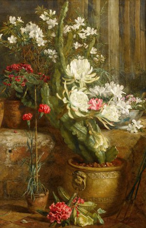 Martha Darley Mutrie, A Still Life with Plants, Painting on canvas