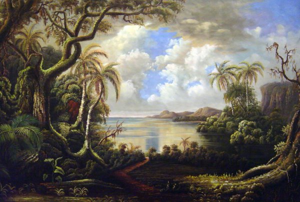A View From Fern Tree Walk, Jamaica. The painting by Martin Johnson Heade