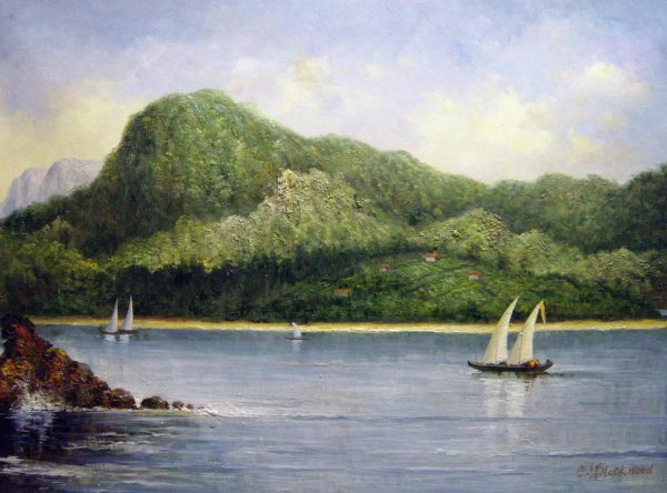 Seascape-Brazilian View. The painting by Martin Johnson Heade